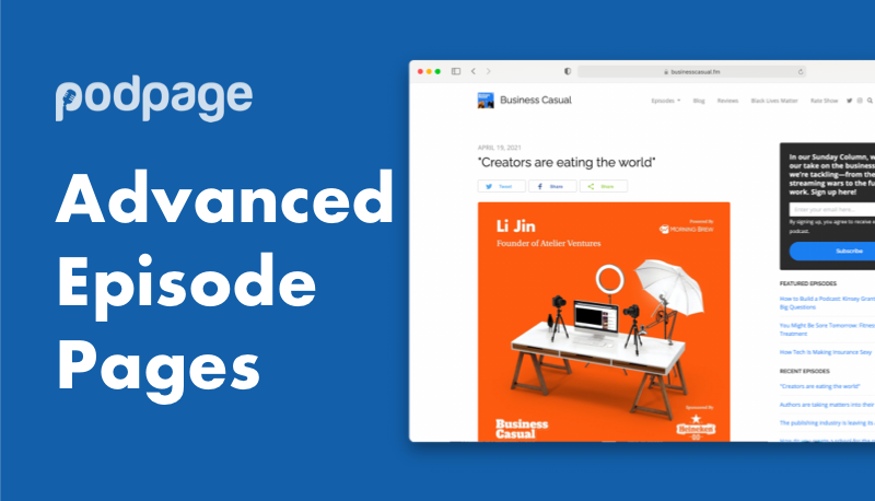 How to create amazing pages for every podcast episode image