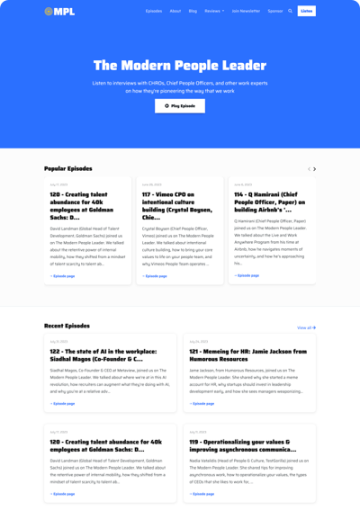 Podcast Website Right
