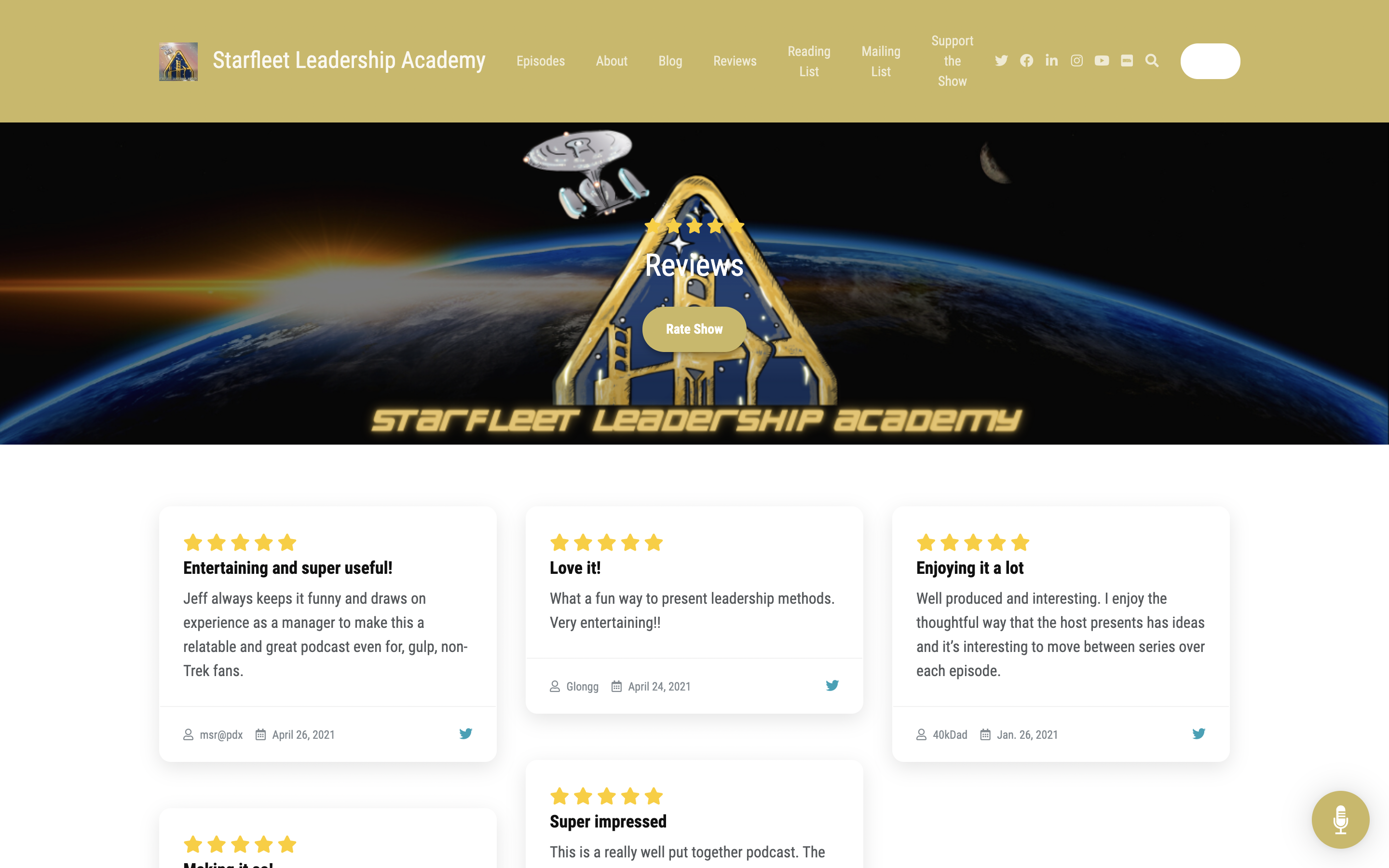 Starfleet Leadership Academy website