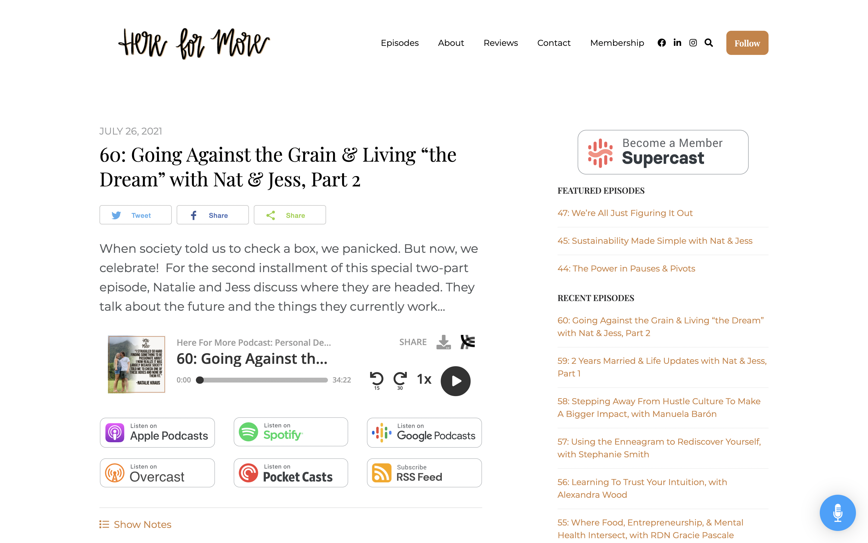 Here For More Podcast website