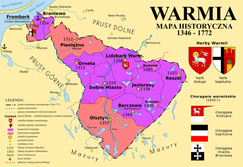 Maps of East Prussia and the Bishopric of Warmia
