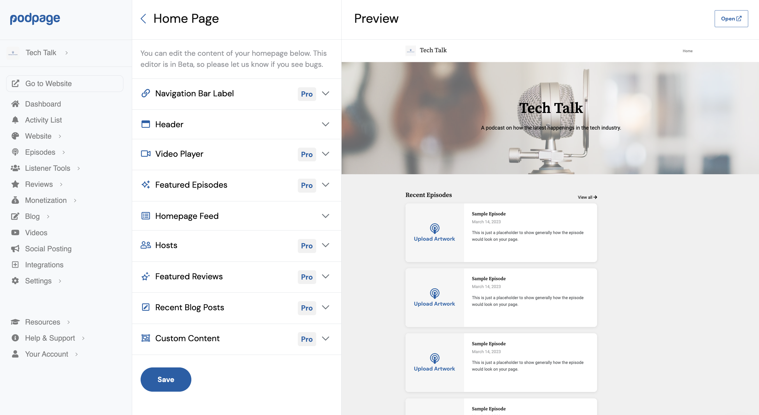 The Podpage™ Dashboard Breakdown: How to use and apply the features within your account image