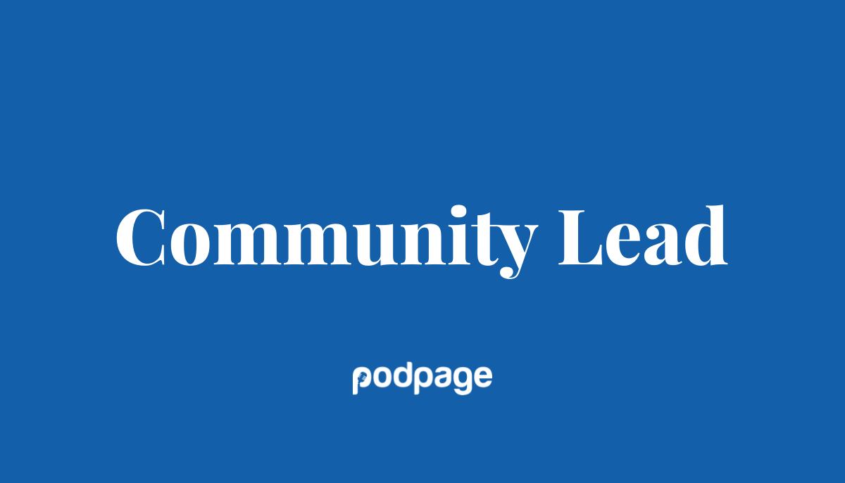 Job: Podpage Community Support Lead image