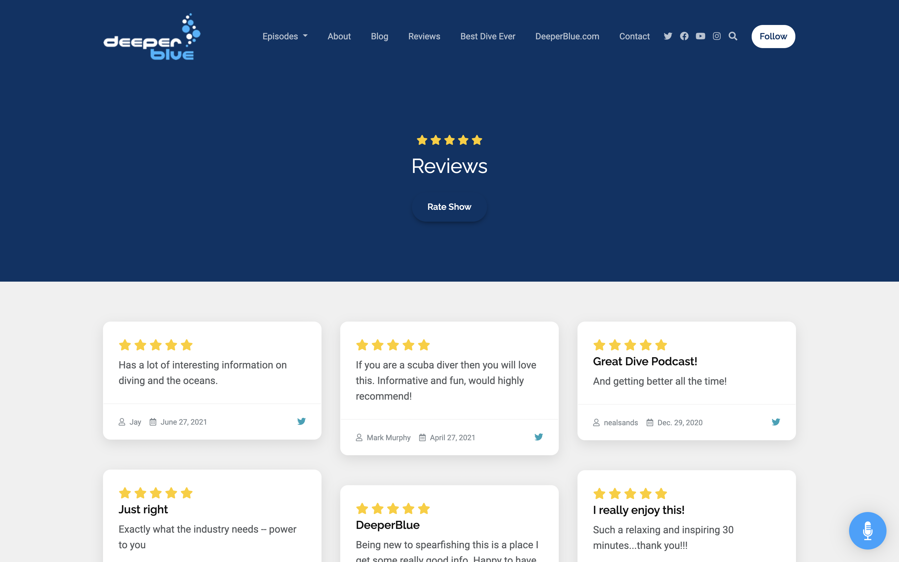 DeeperBlue Podcast website