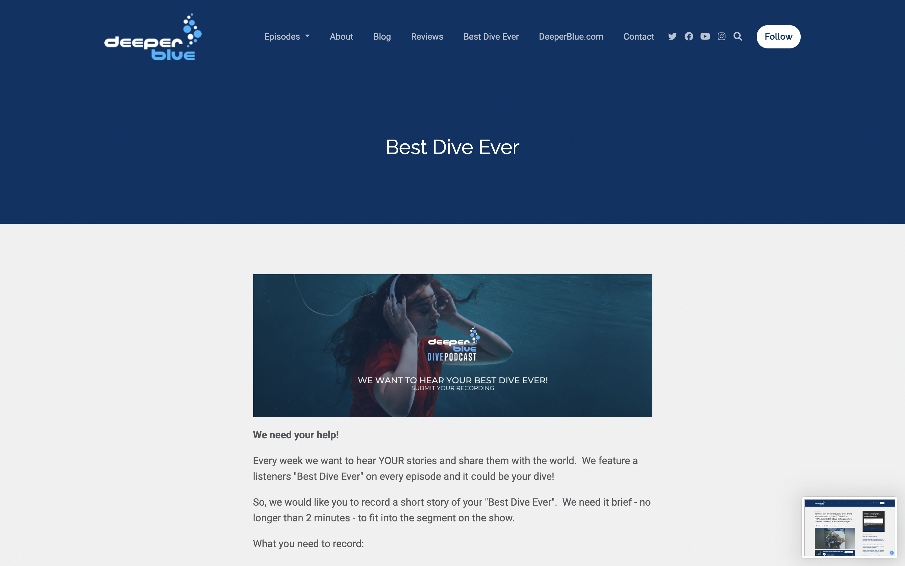 DeeperBlue Podcast website
